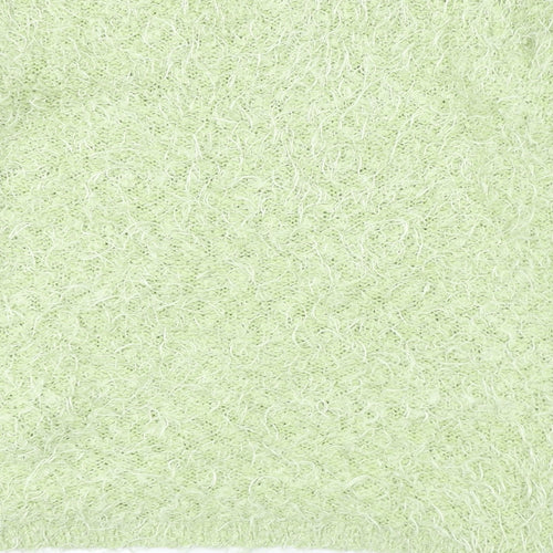 Preppy Womens Green Crew Neck Acrylic Pullover Jumper Size M