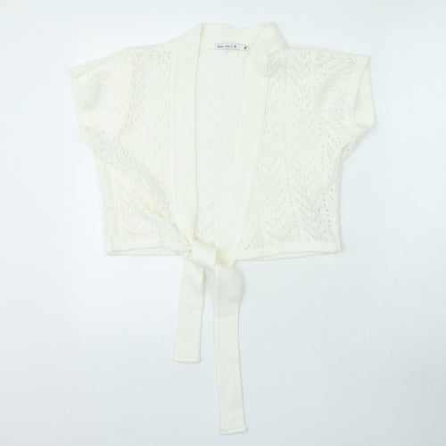 Select Womens White V-Neck Acrylic Cardigan Jumper Size XL