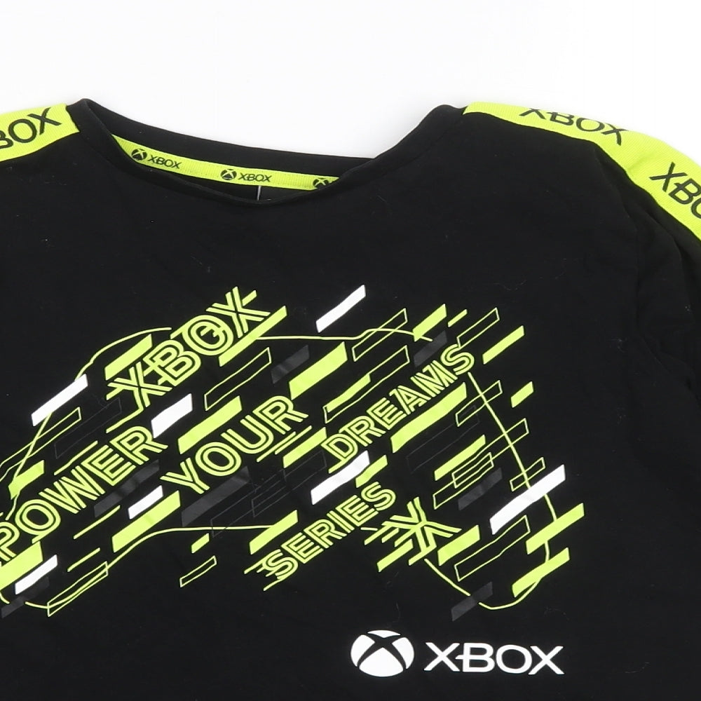 Dunnes Stores Boys Black Cotton Basic T-Shirt Size 12 Years Round Neck Pullover - XBOX