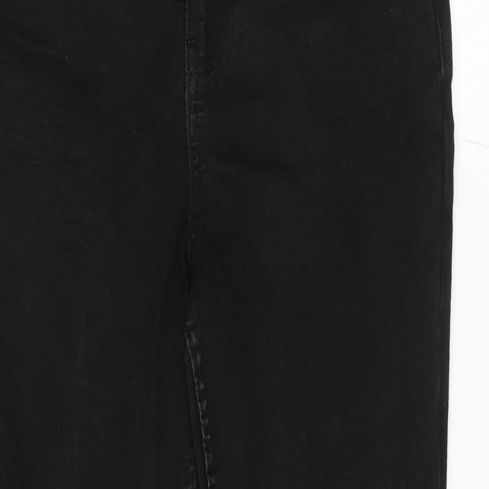 Marks and Spencer Womens Black Cotton Skinny Jeans Size 12 L28 in Regular Zip