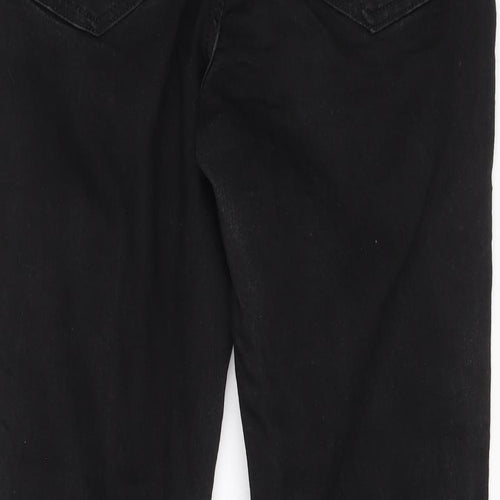 Marks and Spencer Womens Black Cotton Skinny Jeans Size 12 L28 in Regular Zip
