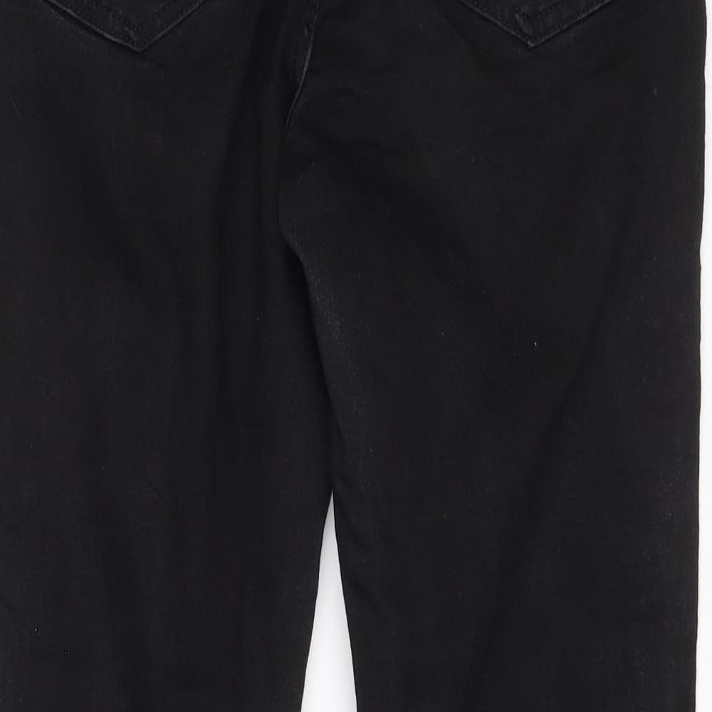 Marks and Spencer Womens Black Cotton Skinny Jeans Size 12 L28 in Regular Zip