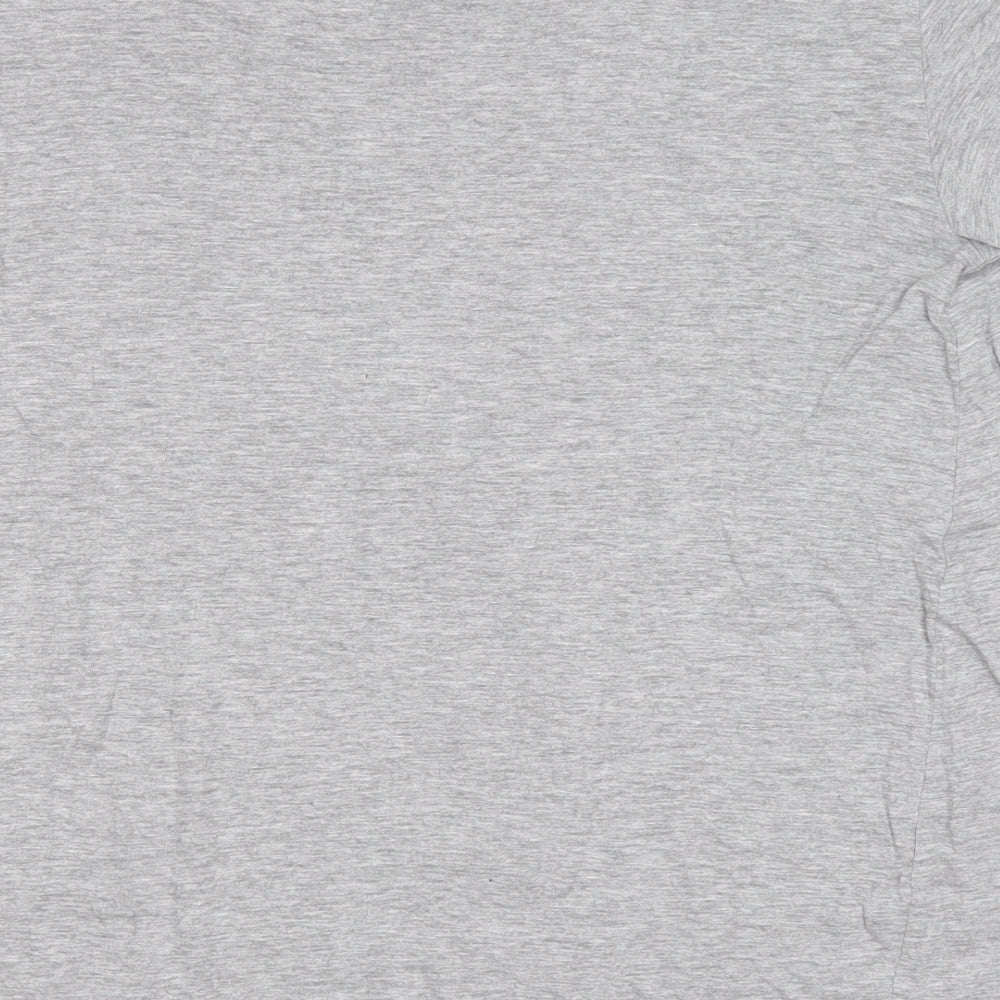 New Look Womens Grey Cotton Basic T-Shirt Size 14 Round Neck