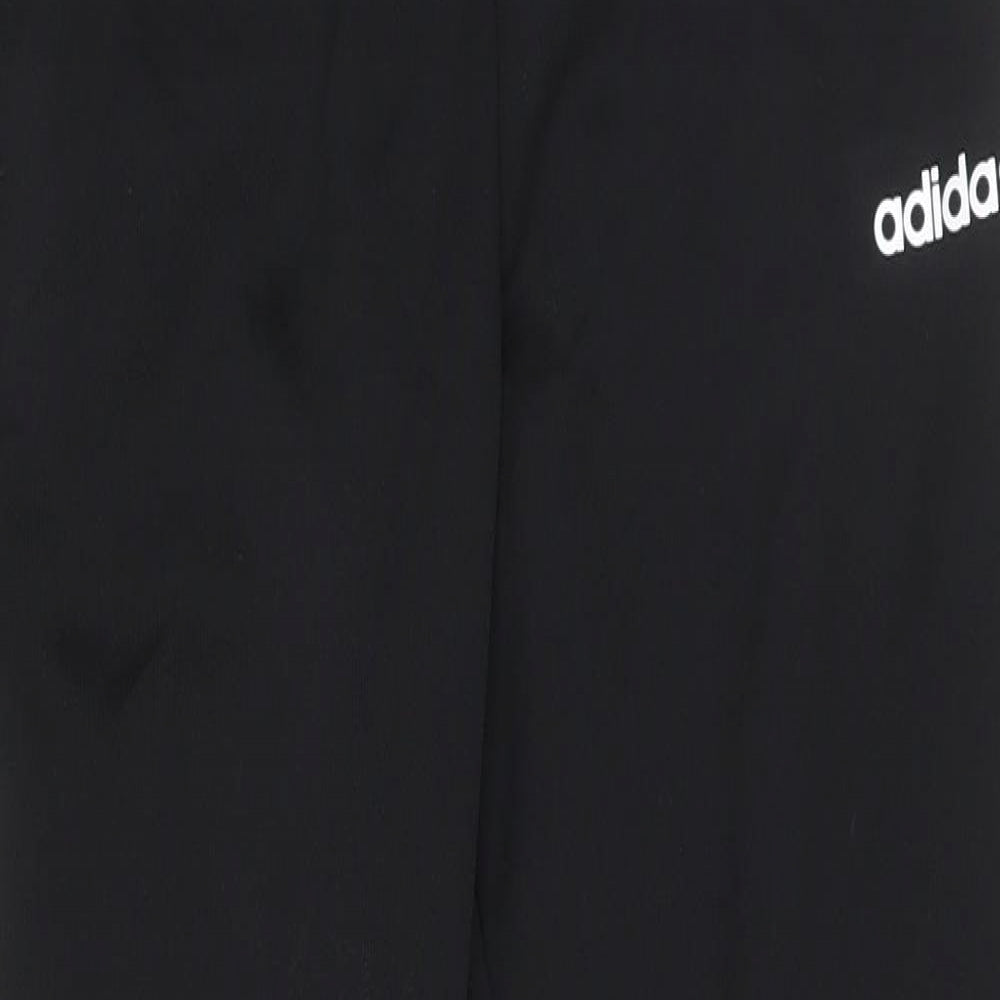 adidas Boys Black Polyester Sweatpants Trousers Size 13-14 Years Regular Drawstring