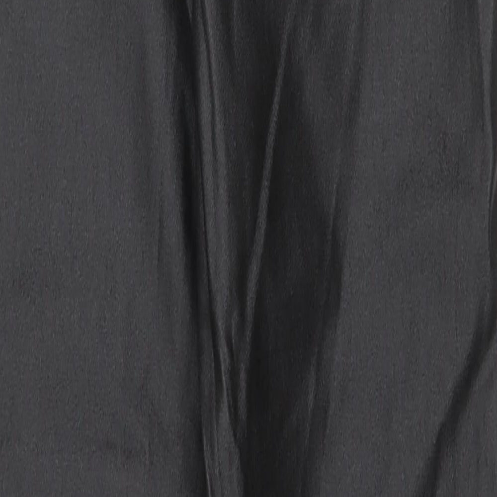 Quiz Womens Black Viscose Capri Trousers Size 12 L28.5 in Regular Zip