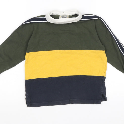 NEXT Boys Multicoloured Colourblock Cotton Pullover Casual Size 5 Years Collared Button