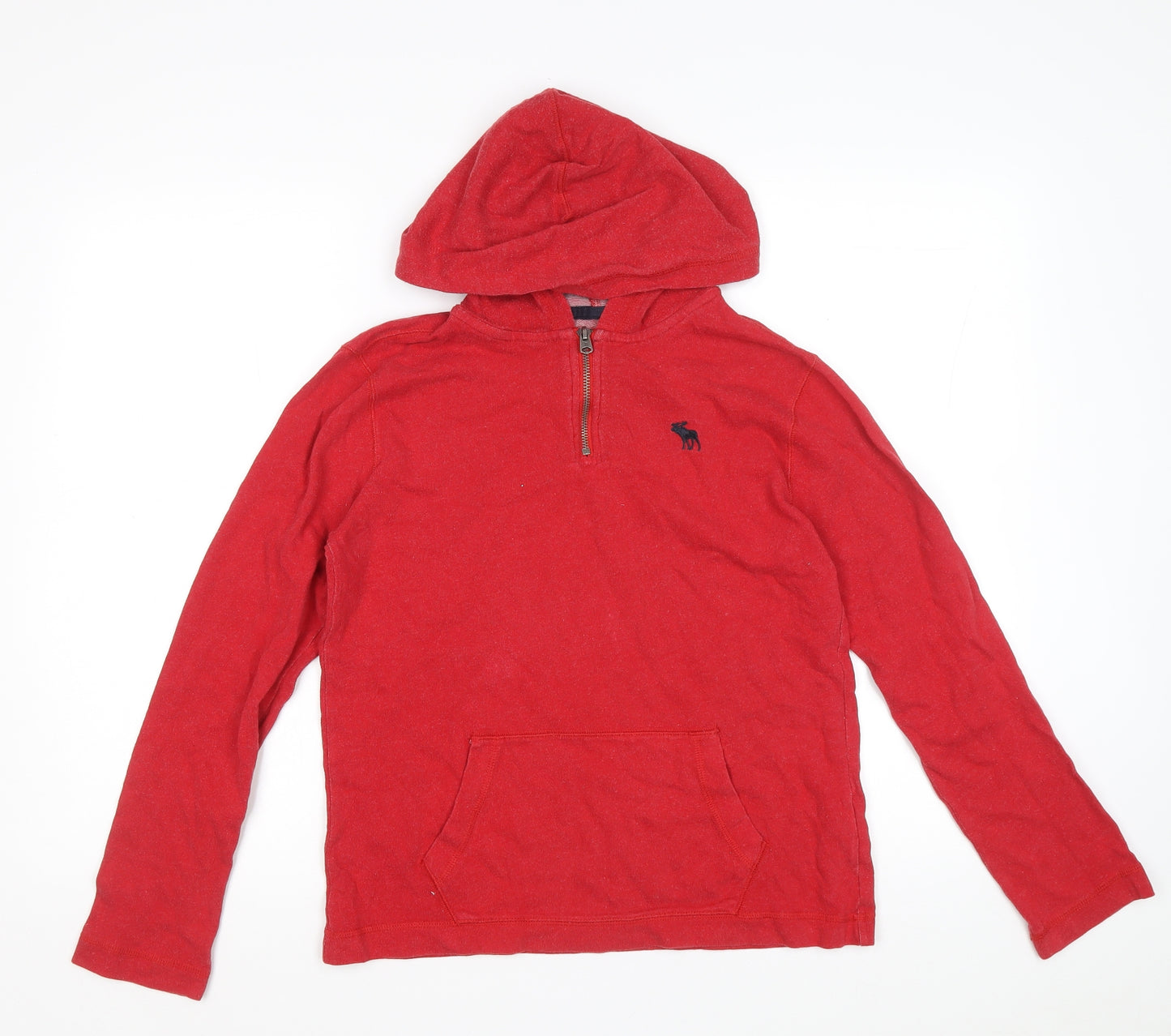 abercrombie kids Boys Red Cotton Pullover Hoodie Size 13-14 Years Pullover - Moose