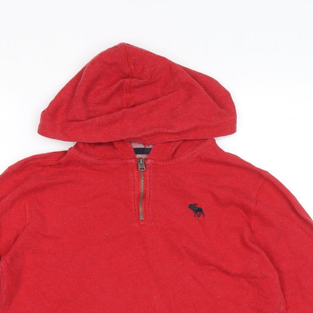 abercrombie kids Boys Red Cotton Pullover Hoodie Size 13-14 Years Pullover - Moose