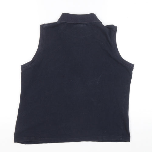 Lady Marlene Womens Blue Cotton Basic Polo Size M Collared - FUN