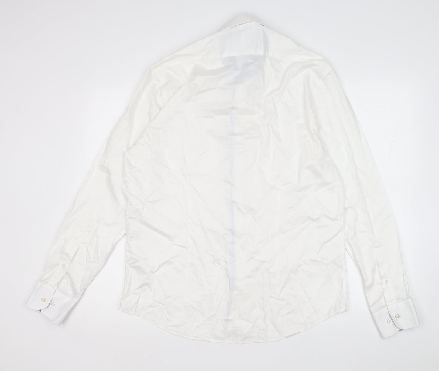 Herbie Frogg Mens White Cotton Dress Shirt Size 17 Collared Button