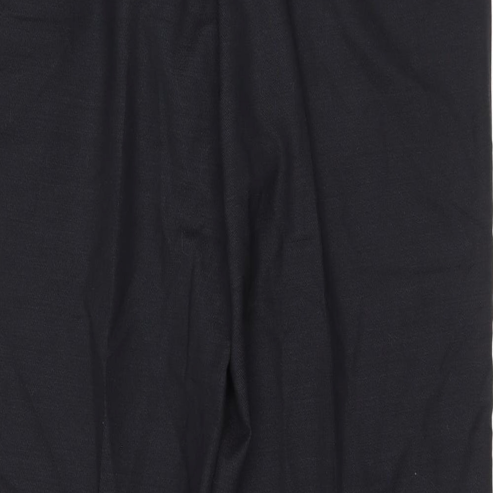 Marks and Spencer Mens Black Wool Trousers Size 38 L26 in Regular Zip