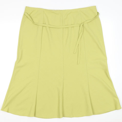 BM Womens Green Polyester Flare Skirt Size 20 Drawstring