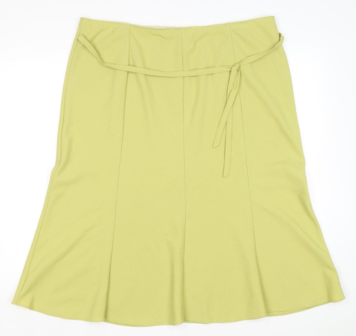 BM Womens Green Polyester Flare Skirt Size 20 Drawstring
