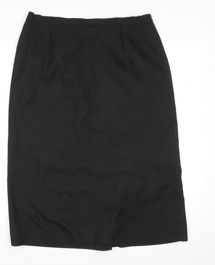 Hunter Carson Womens Grey Polyester Straight & Pencil Skirt Size 16 Zip