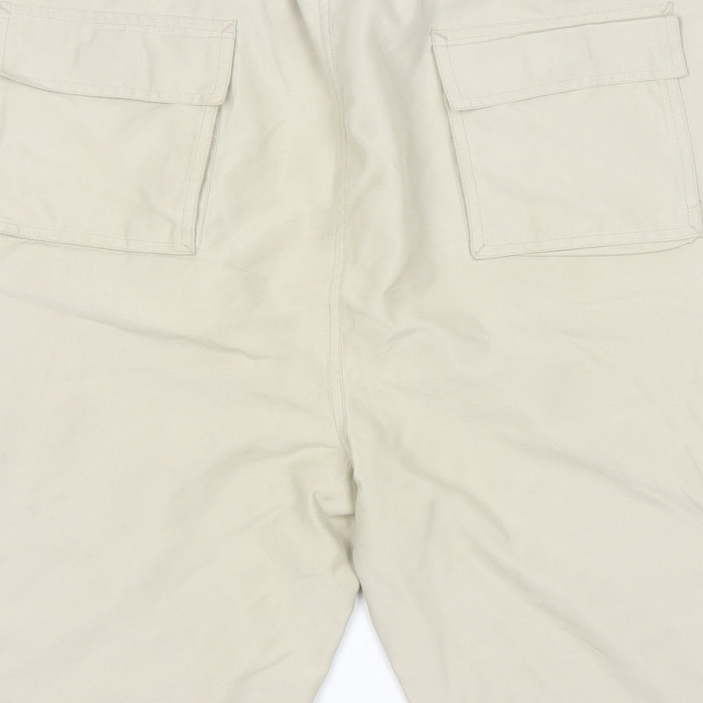 Jennious Mens Beige Polyester Cargo Shorts Size 2XL L10 in Regular Zip