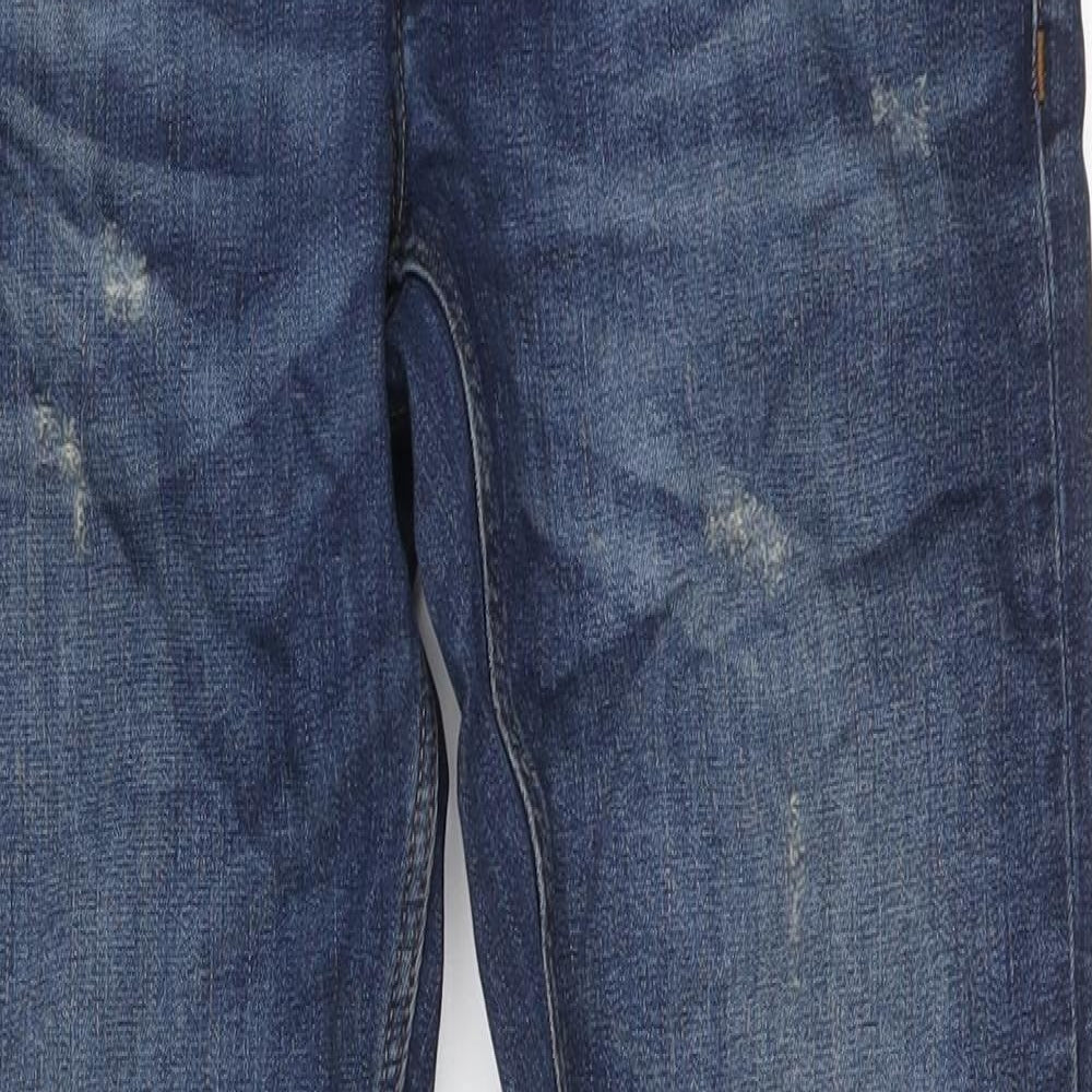 River Island Mens Black Cotton Skinny Jeans Size 32 L31 in Regular Zip