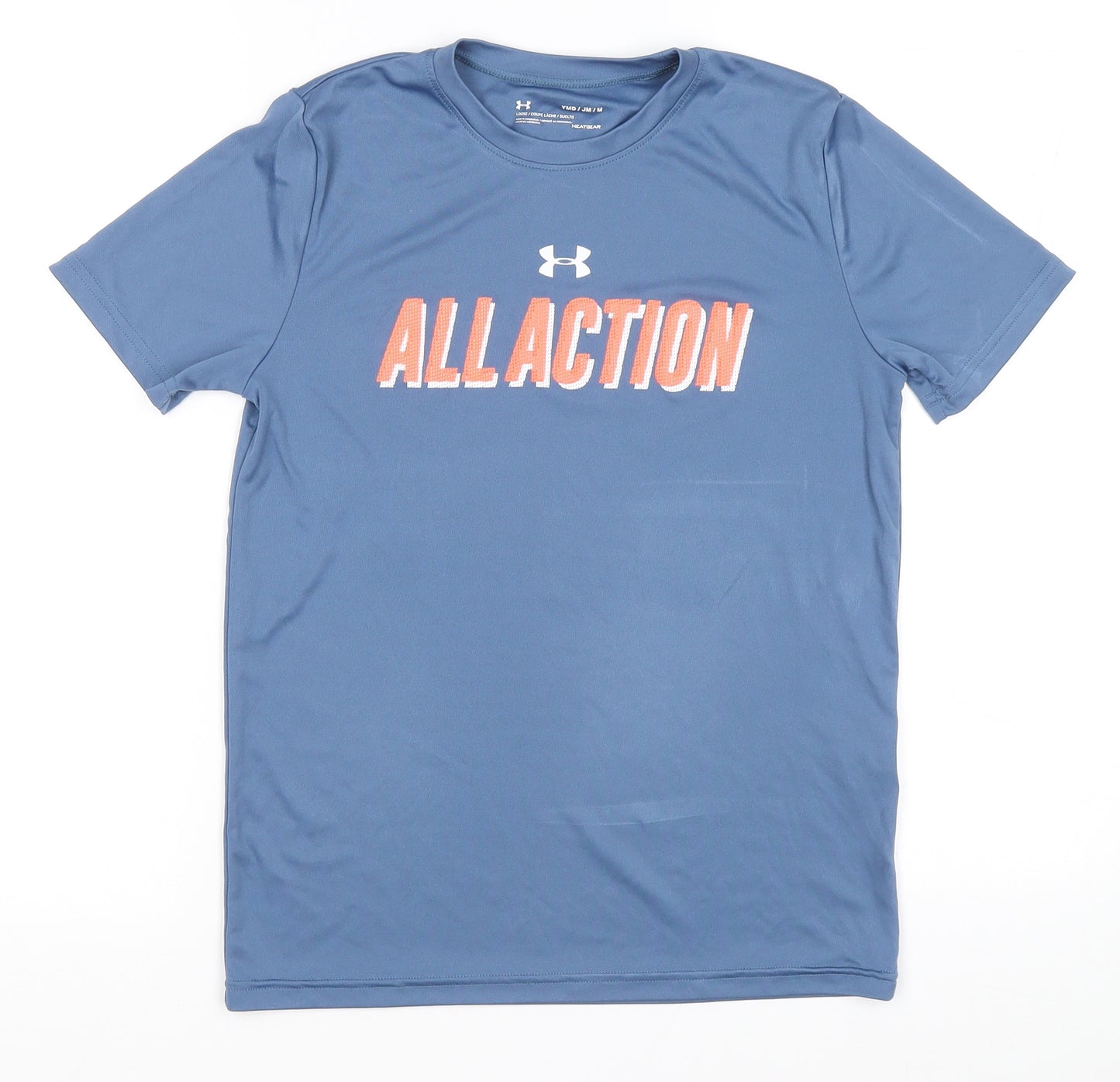 Under armour Boys Black Polyester Basic T-Shirt Size 12 Years Round Neck Pullover - All Action