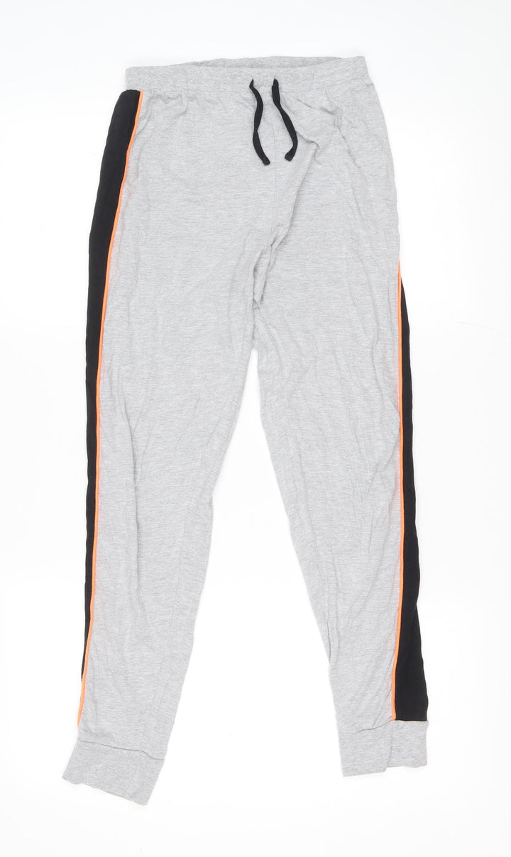 Dunnes Stores Mens Grey Cotton Snow Pants Trousers Size 31 in L27 in Regular Drawstring