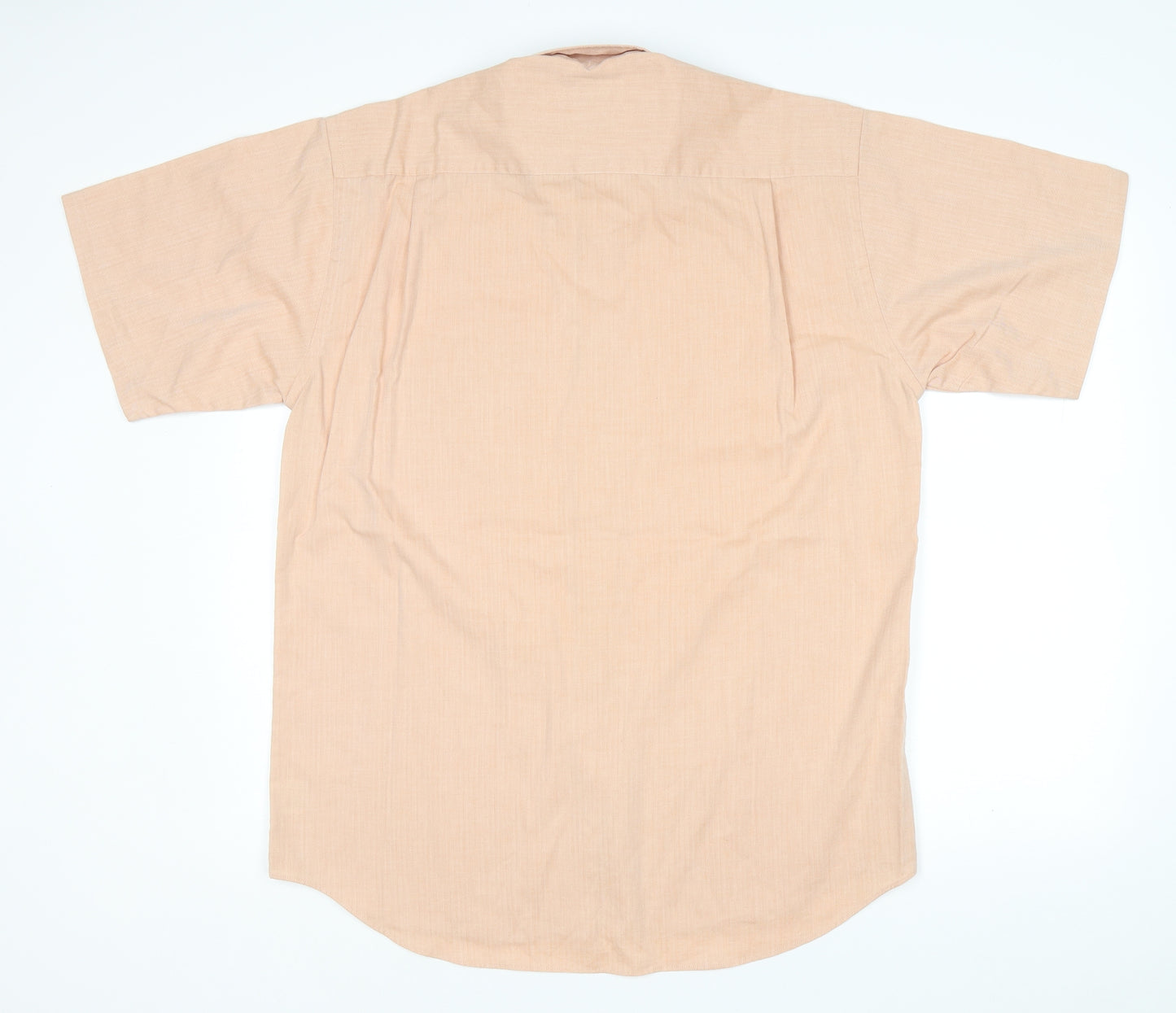 Debenhams Mens Pink Herringbone Cotton Button-Up Size 15.5 Collared Button