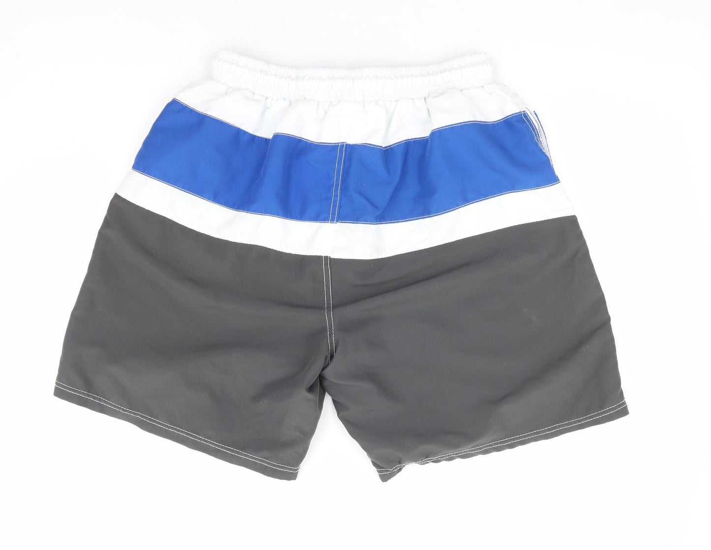 F&F Mens Grey Polyester Athletic Shorts Size L L9 in Regular Drawstring - Colourblock Swim Short