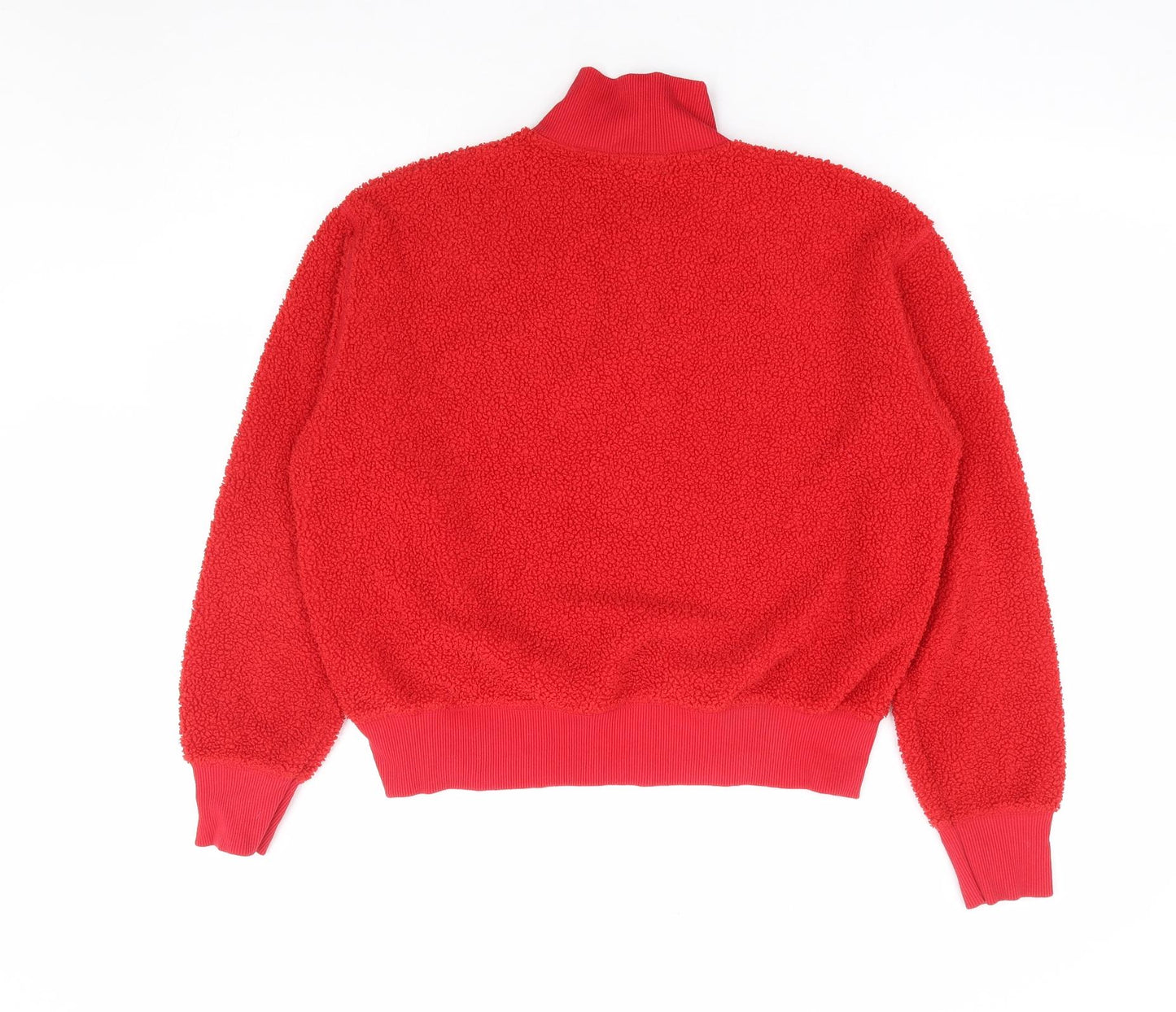 Topshop Womens Red Polyester Pullover Sweatshirt Size 6 Zip - Cropped