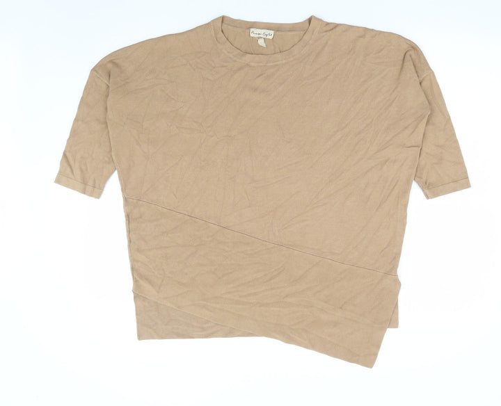 Phase Eight Womens Beige Round Neck Viscose Pullover Jumper Size S - Batwing