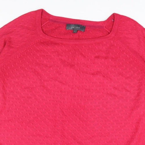 Per Una Womens Pink Square Neck Acrylic Pullover Jumper Size 14
