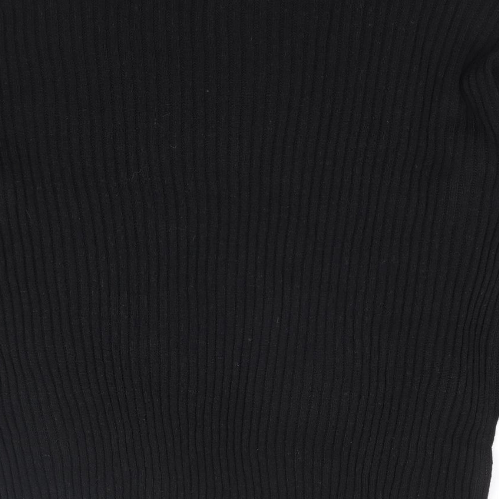 Boohoo Womens Black Round Neck Acrylic Pullover Jumper Size M