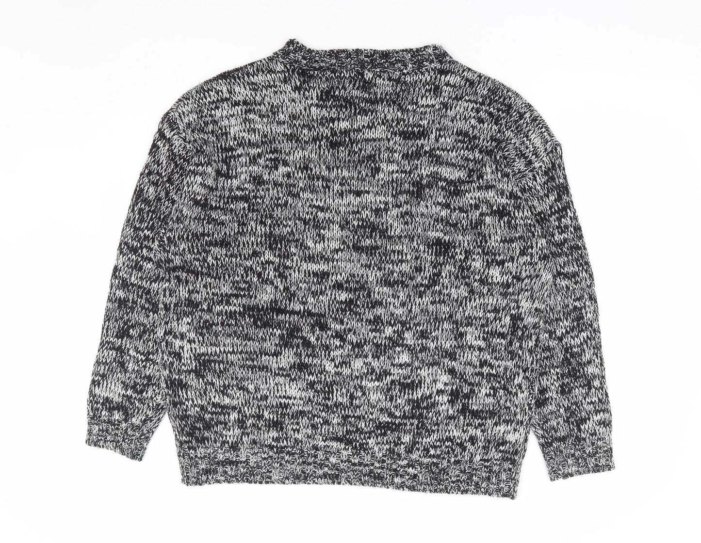 Avenue Collection Womens Grey Round Neck Acrylic Pullover Jumper Size L - Christmas Penguin