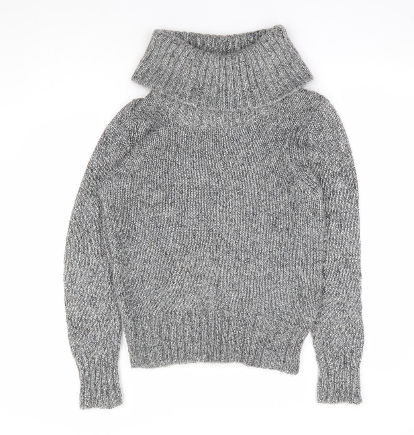 Marks and Spencer Womens Grey Roll Neck Polyamide Pullover Jumper Size 12
