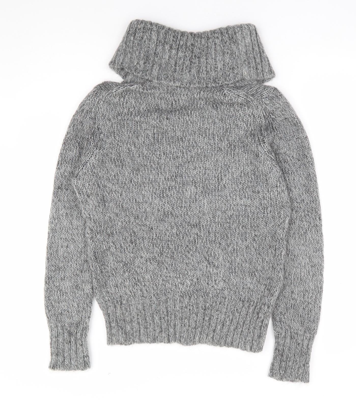 Marks and Spencer Womens Grey Roll Neck Polyamide Pullover Jumper Size 12