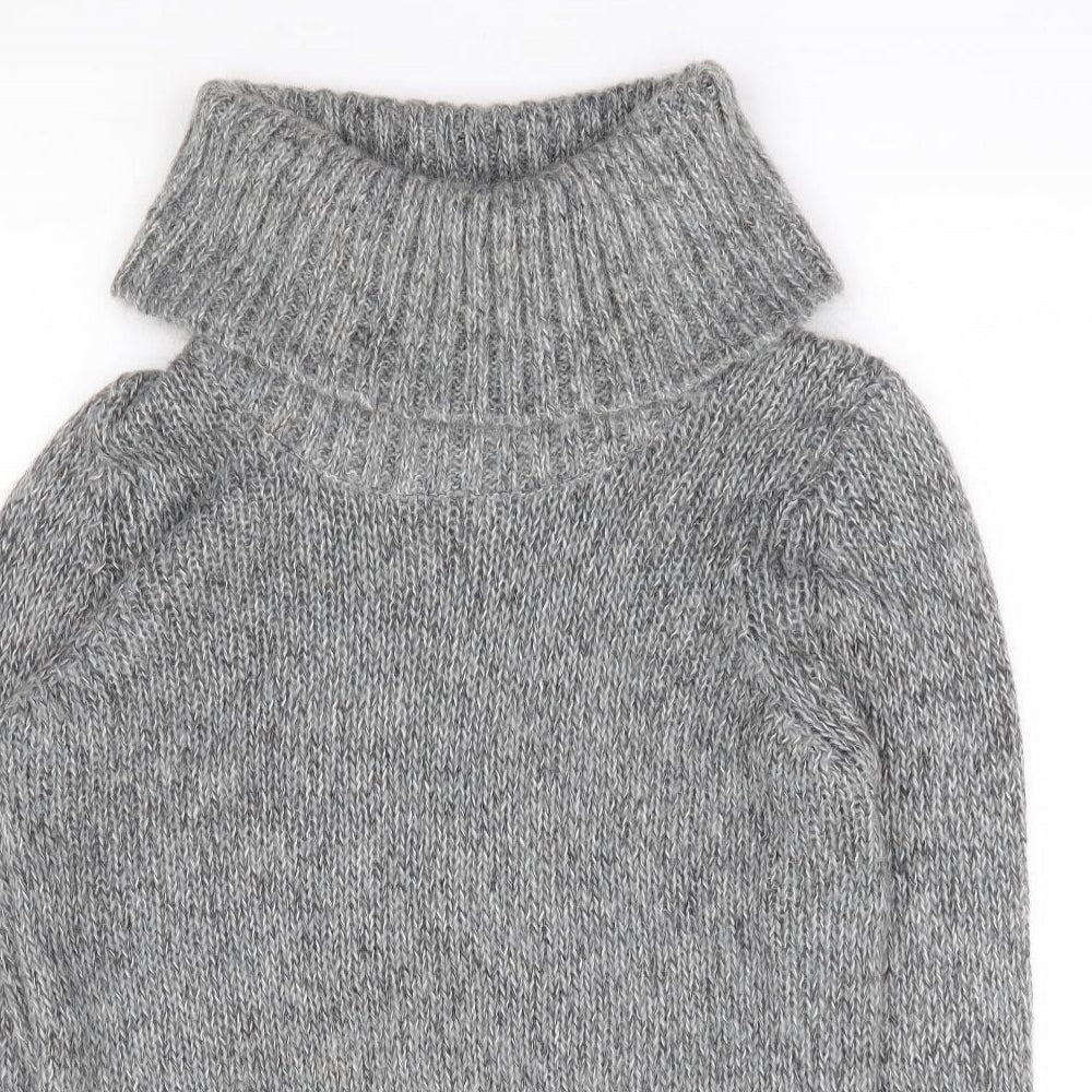 Marks and Spencer Womens Grey Roll Neck Polyamide Pullover Jumper Size 12