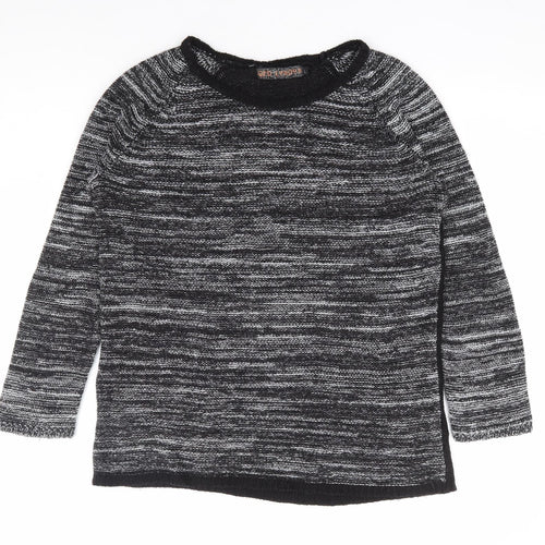 QED London Womens Black Round Neck Acrylic Pullover Jumper Size L