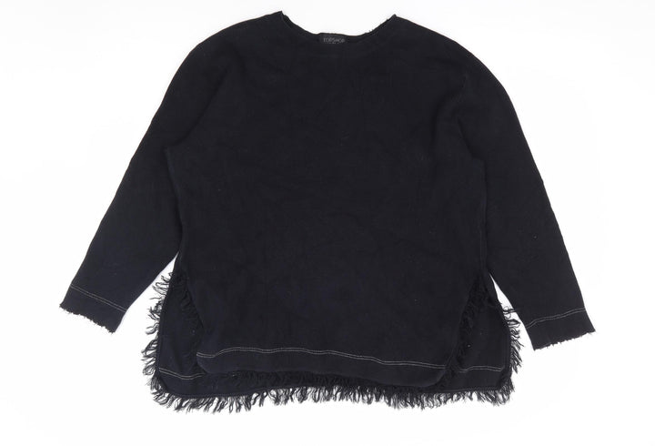 Topshop Womens Black 100% Cotton Pullover Sweatshirt Size 12 Pullover