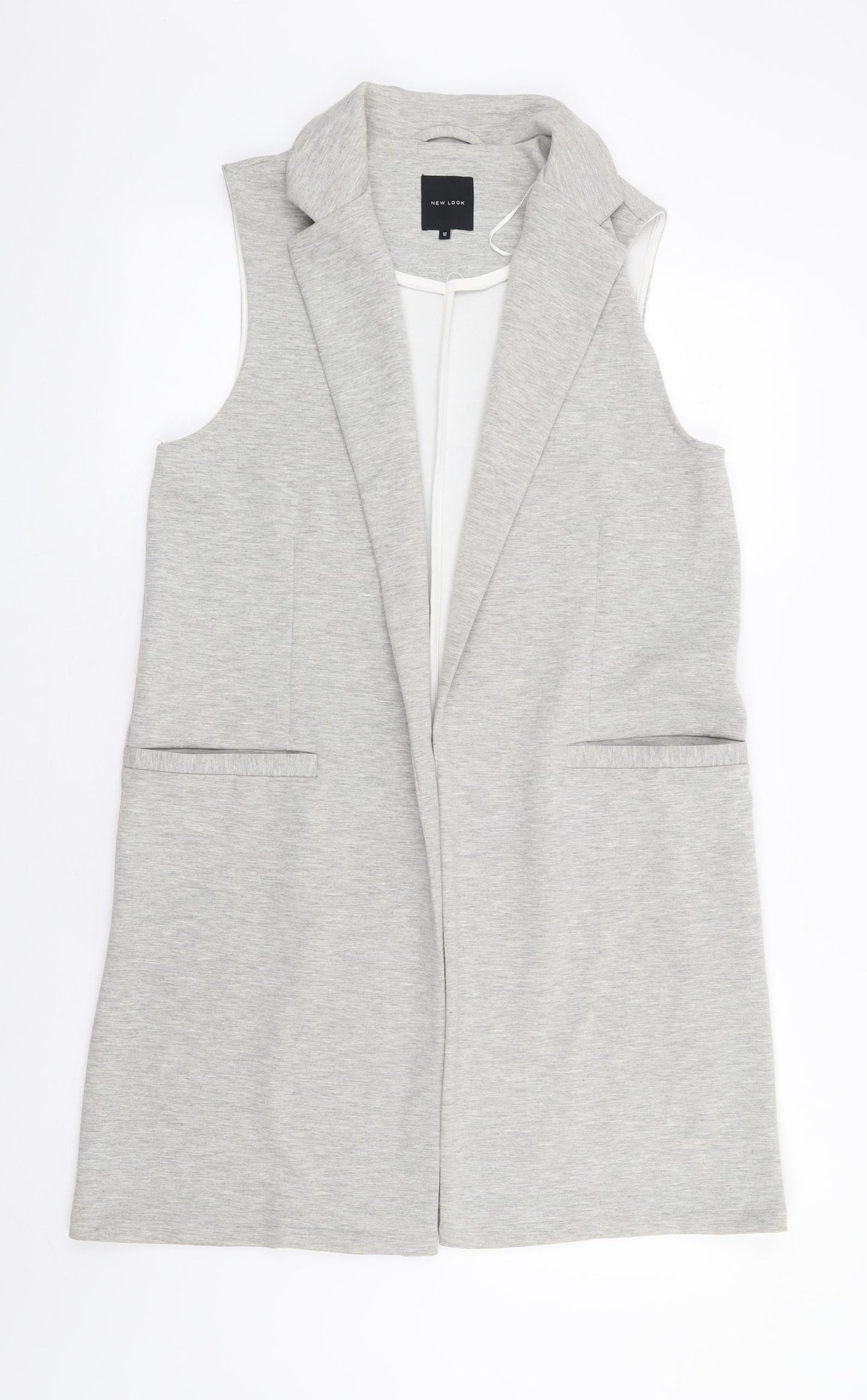 New Look Womens Grey Jacket Blazer Size 12 - Sleeveless