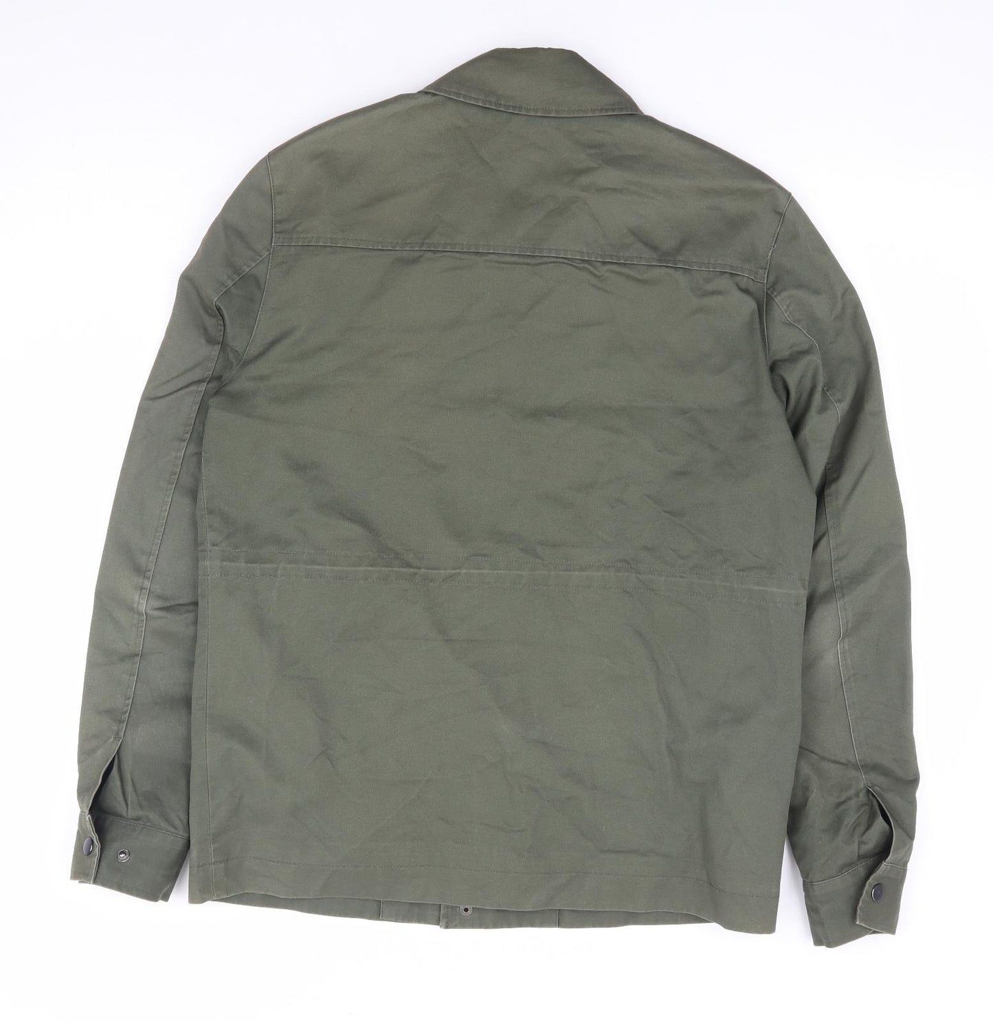 River Island Mens Green Military Jacket Jacket Size S Snap