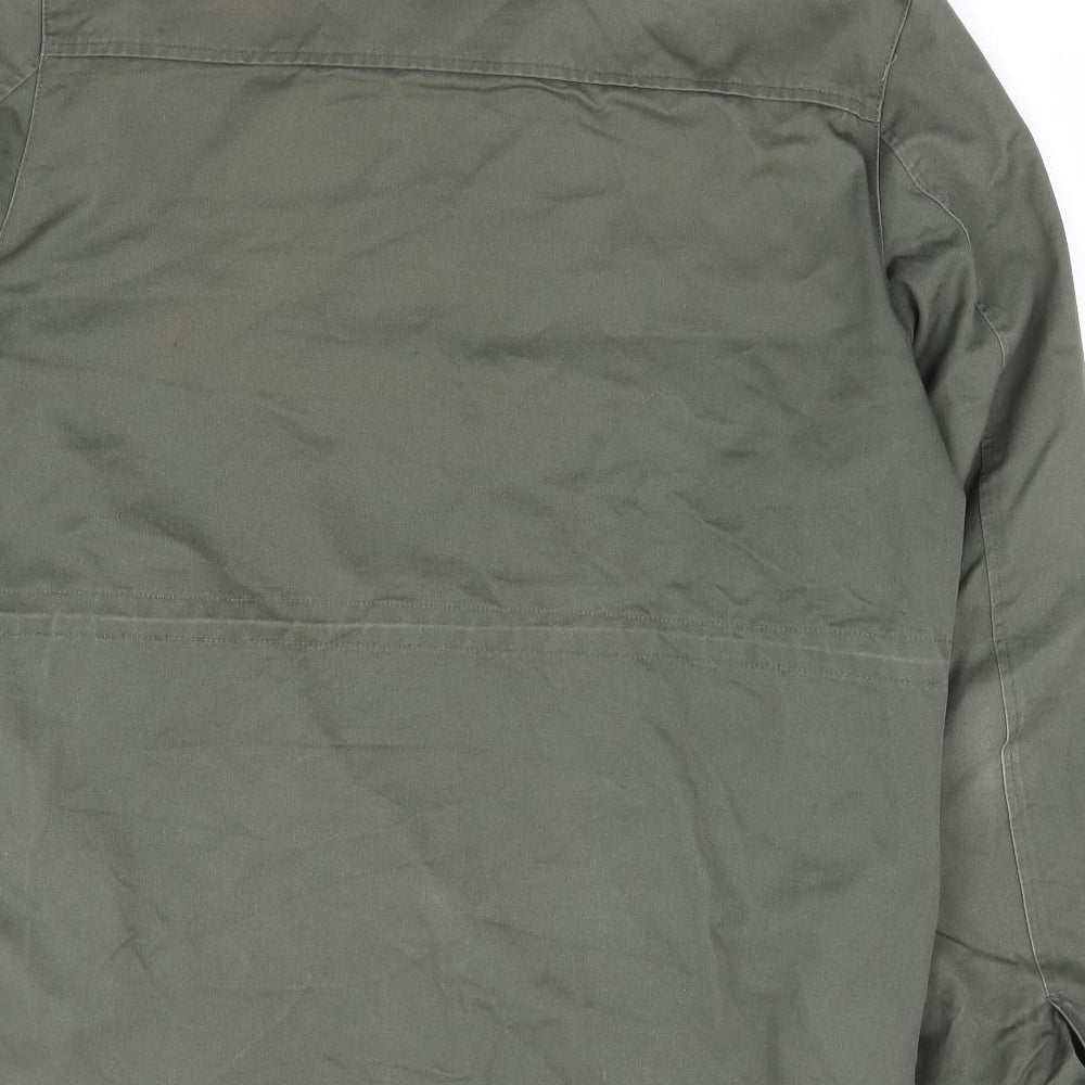 River Island Mens Green Military Jacket Jacket Size S Snap