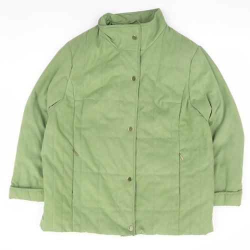 Kohler & Krenzer Womens Green Quilted Coat Size 20 Zip
