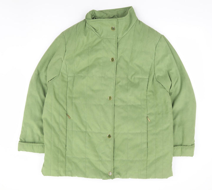 Kohler & Krenzer Womens Green Quilted Coat Size 20 Zip