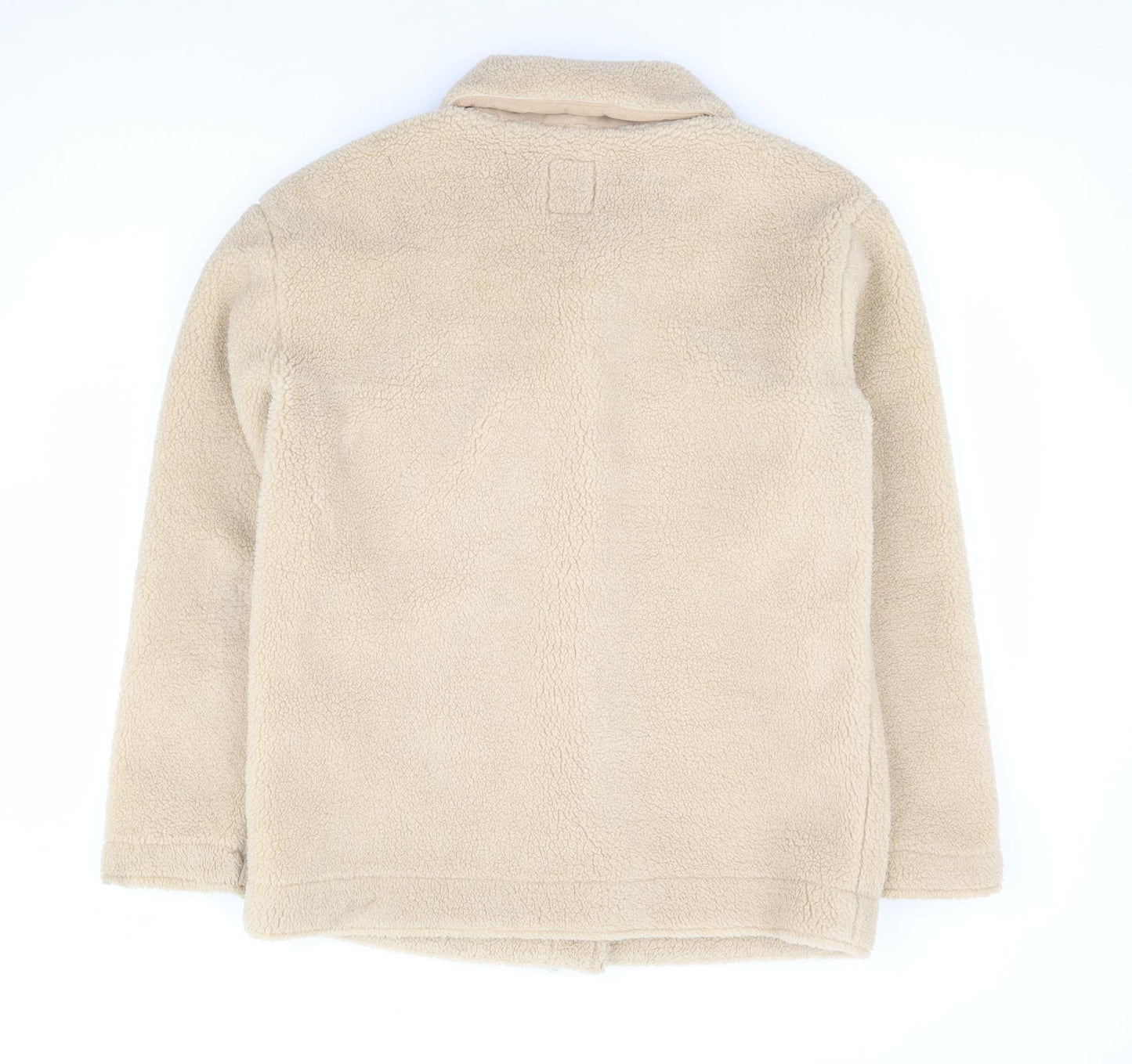 Primark Womens Beige Jacket Size 12 Button - Teddy Shacket