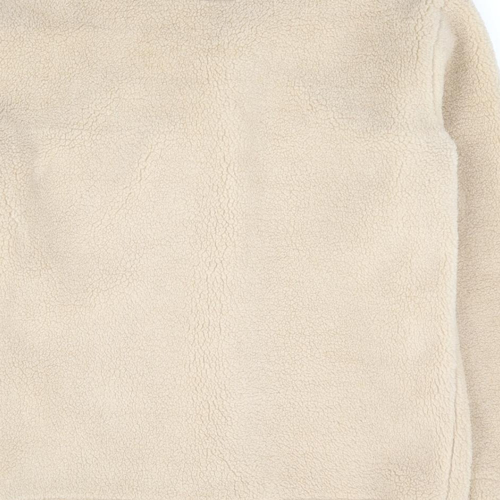 Primark Womens Beige Jacket Size 12 Button - Teddy Shacket