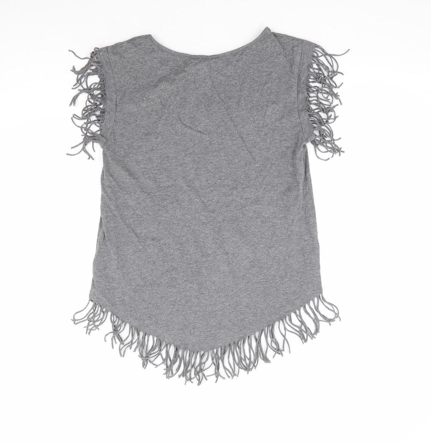H&M Girls Grey 100% Cotton Basic Tank Size 15-16 Years Round Neck Pullover - Vacay Vibes