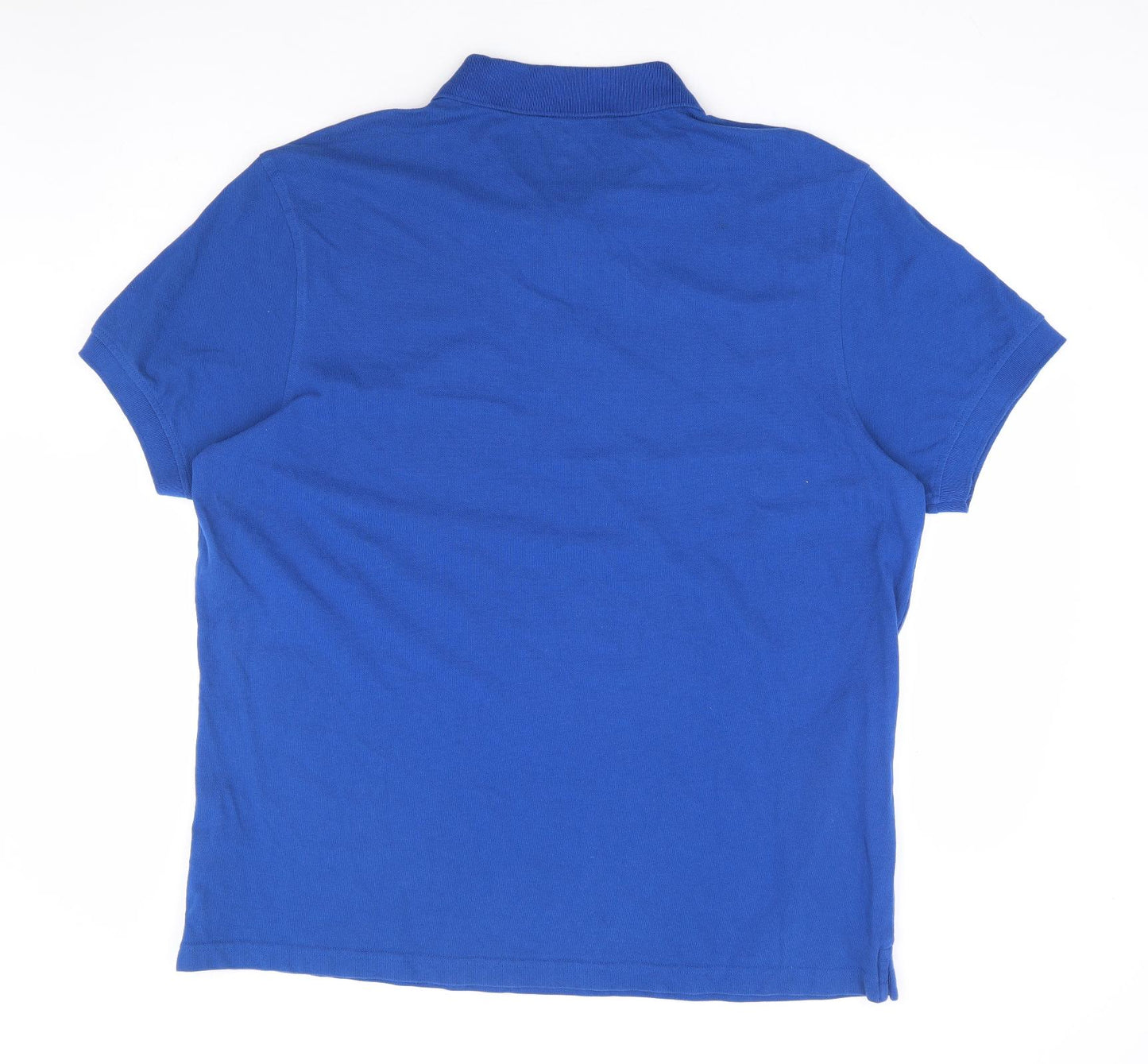 F&F Mens Blue 100% Cotton Polo Size 2XL Collared Button