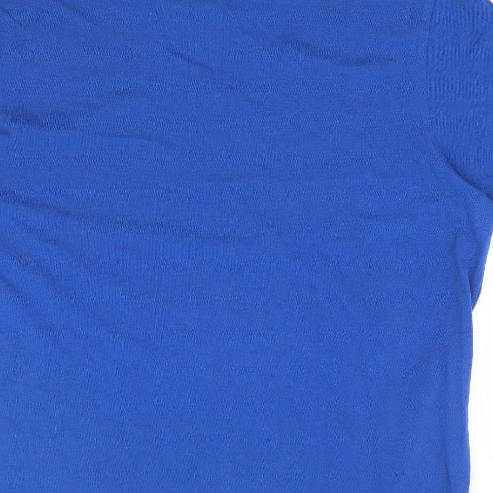 F&F Mens Blue 100% Cotton Polo Size 2XL Collared Button