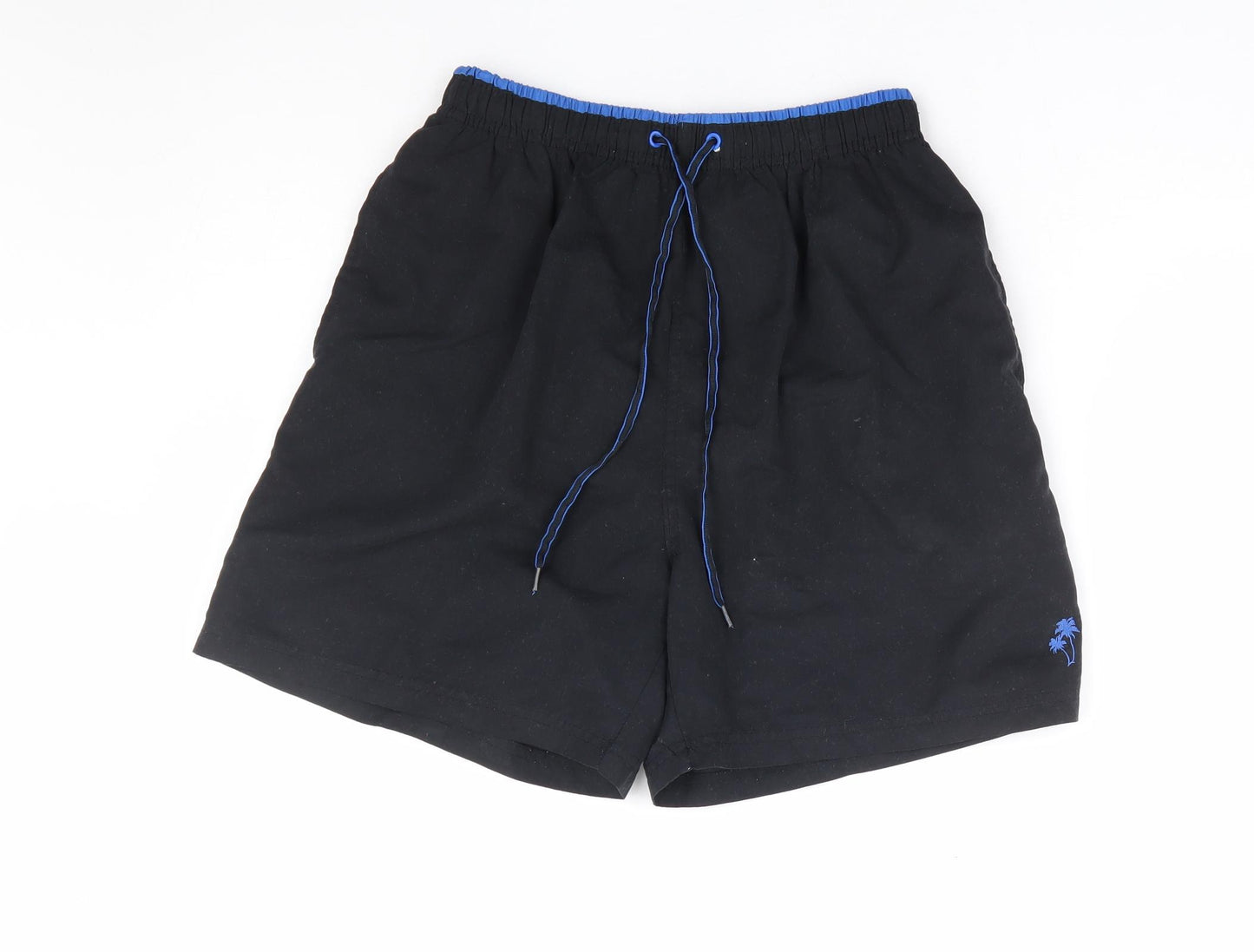 Primark Mens Black Polyester Athletic Shorts Size S L8 in Regular Drawstring - Swim Short
