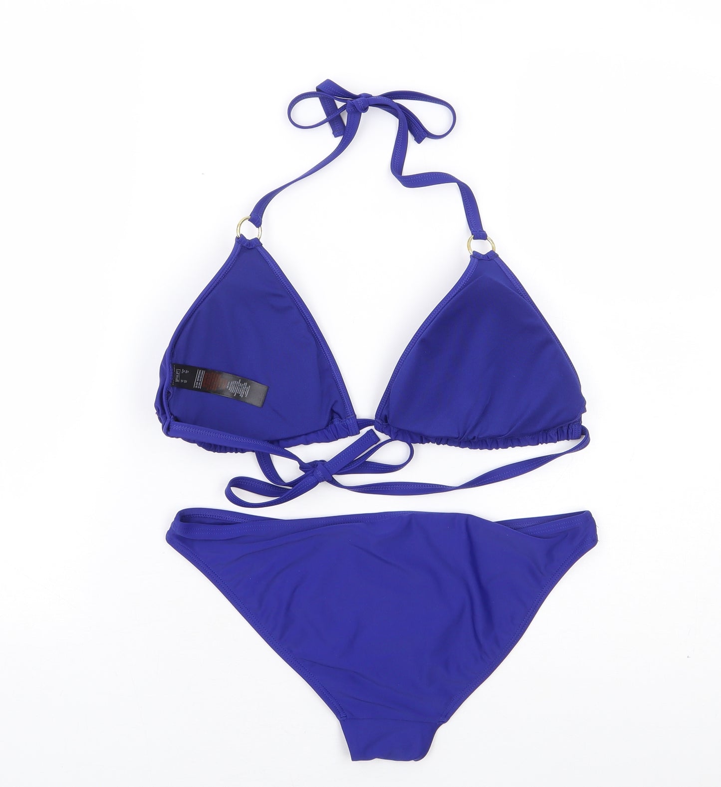 F&F Womens Blue Polyester Bikini Size 16 - Halter