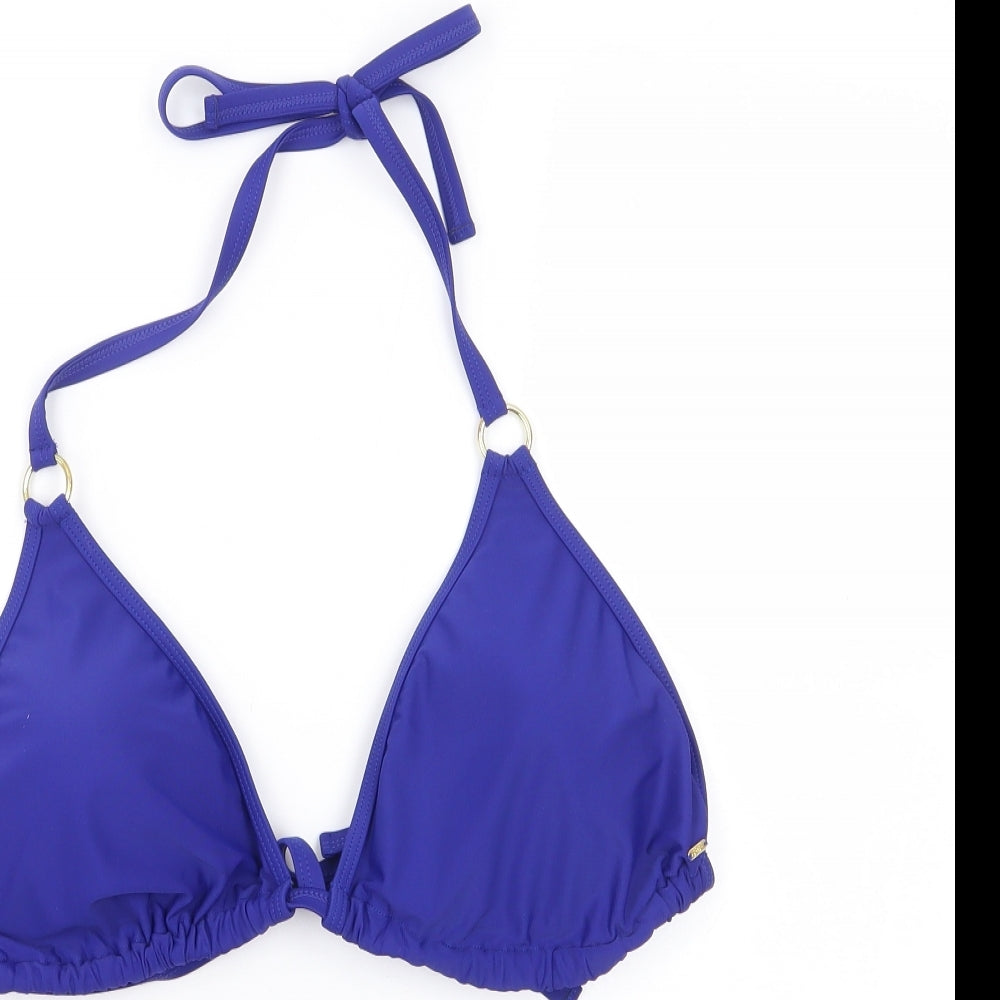 F&F Womens Blue Polyester Bikini Size 16 - Halter