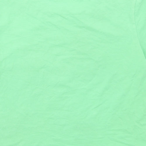 Primark Womens Green Cotton Cropped T-Shirt Size M Round Neck - Take it easy