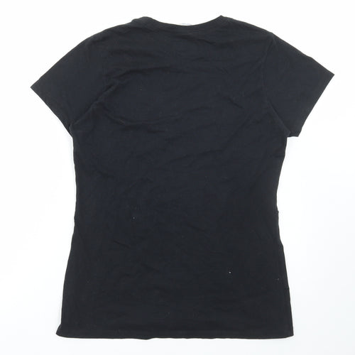 Port & Company Womens Black Cotton Basic T-Shirt Size S Round Neck - Stranger Things