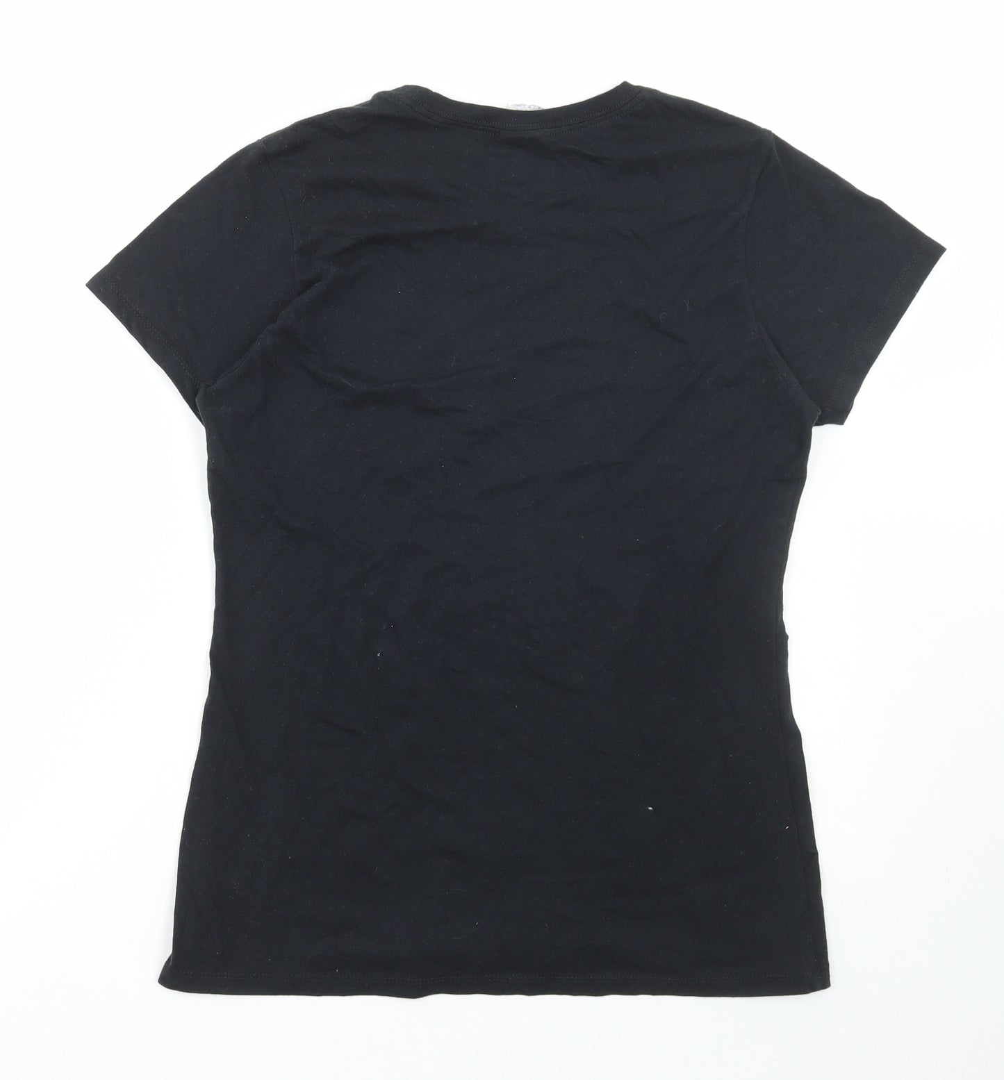 Port & Company Womens Black Cotton Basic T-Shirt Size S Round Neck - Stranger Things